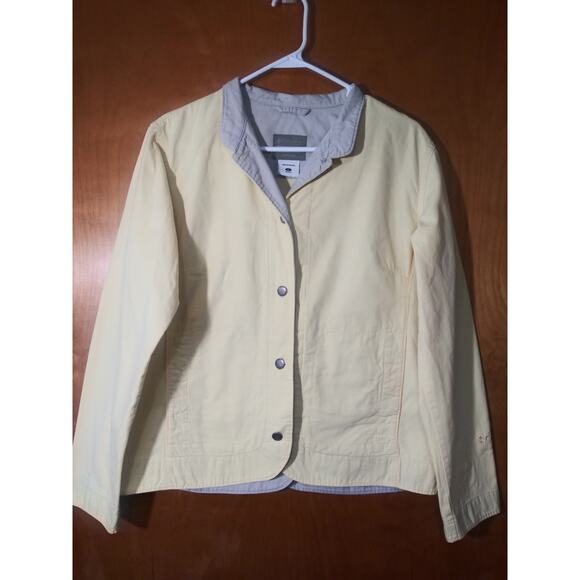 Columbia Women's  Large Jacket Lightweight Yellow Collared Pockets - Picture 1 of 9